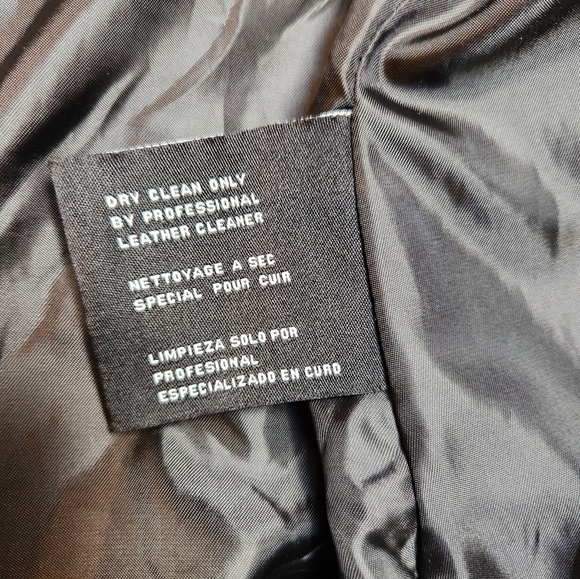 Michael Kors Leather Moto Jacket, Black, Size US M - Picture 11 of 15